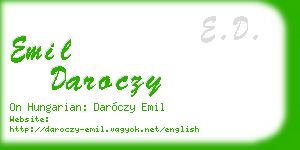 emil daroczy business card