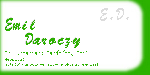 emil daroczy business card